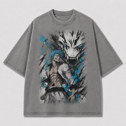 Oversized Streetwear Graphic Tee – Fanged Beast Shadow Print