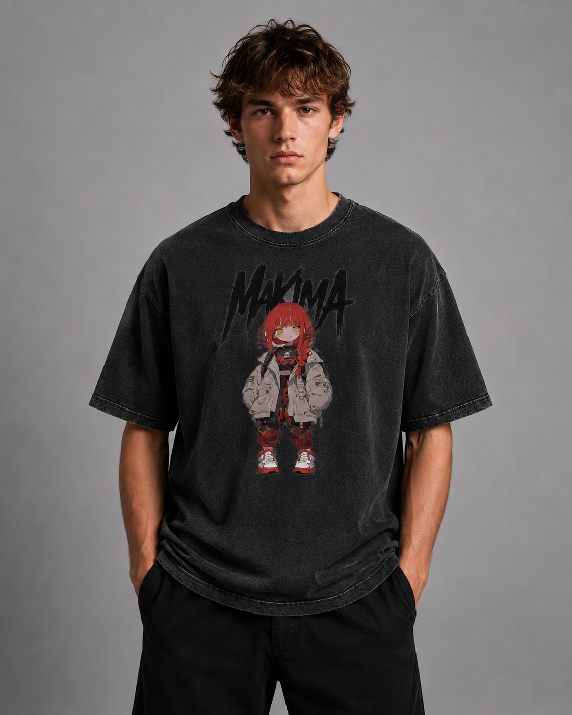 Oversized Graphic Print T-Shirt – Chibi Waifu Streetwear Tee