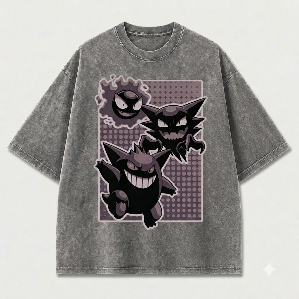 Ghost Trio Evolution Graphic Print Oversized Tee