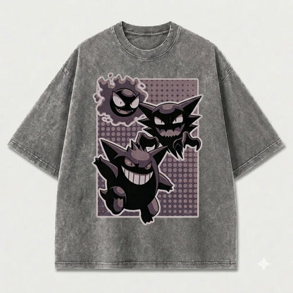 Ghost Trio Evolution Graphic Print Oversized Tee