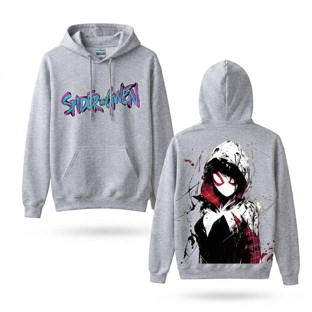 Hooded Web Heroine Graffiti Front & Back Graphic Hoodie