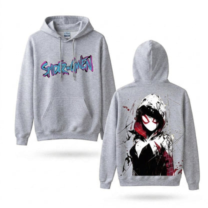 Hooded Web Heroine Graffiti Front & Back Graphic Hoodie