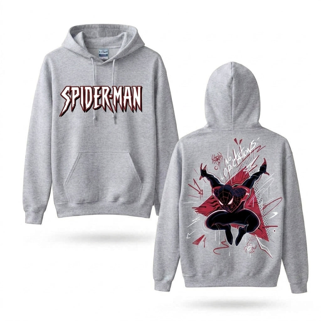 Masked Web Hero Graphic Hoodie – Front & Back Print