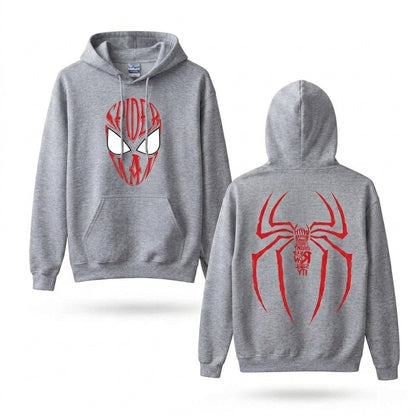 Red Spider Graphic Hoodie, Unisex Black Streetwear Pullover