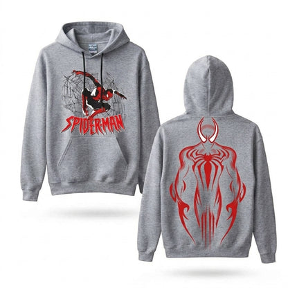 Crimson Web Warrior Front & Back Graphic Hoodie