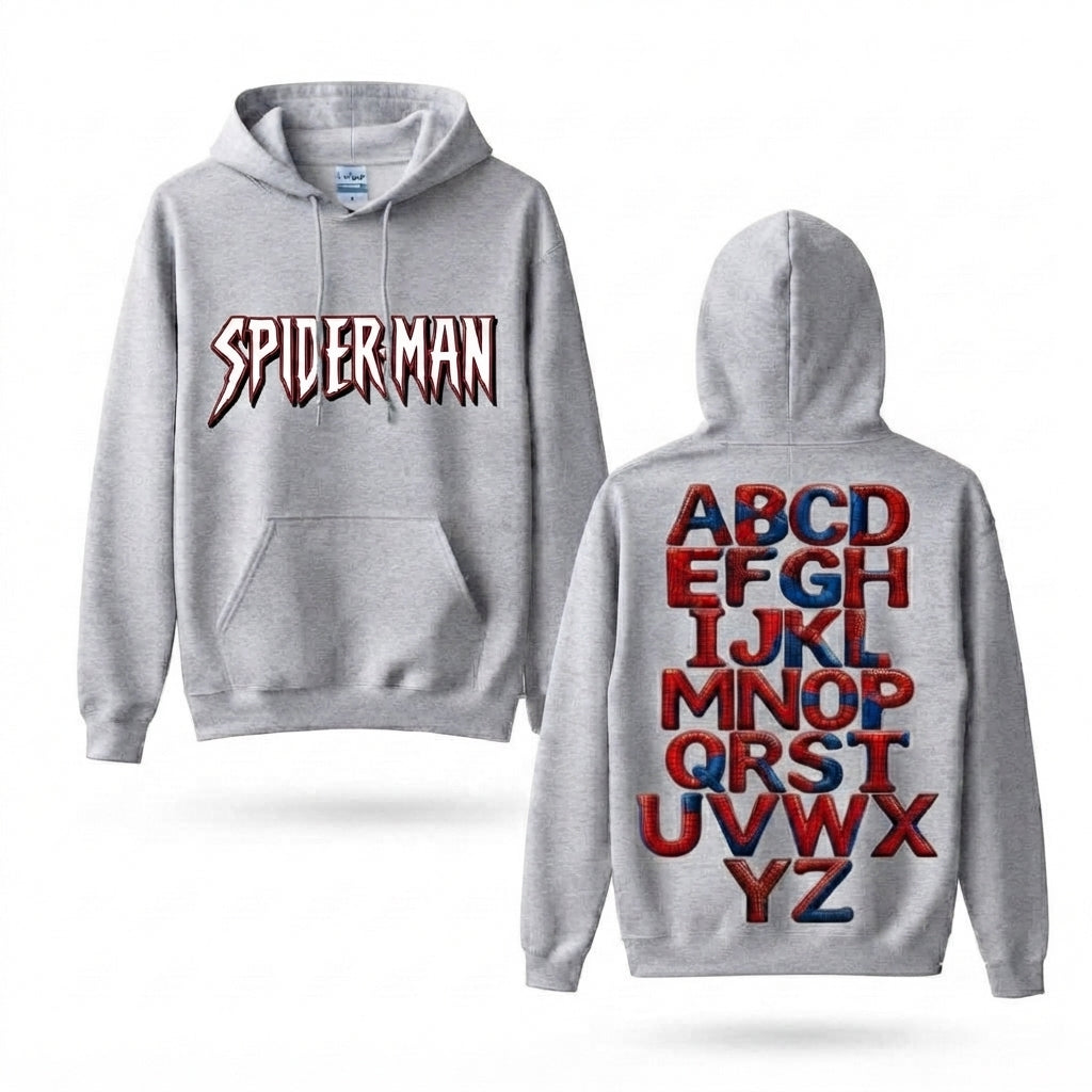 Webbed Alphabet Front & Back Graphic Hoodie
