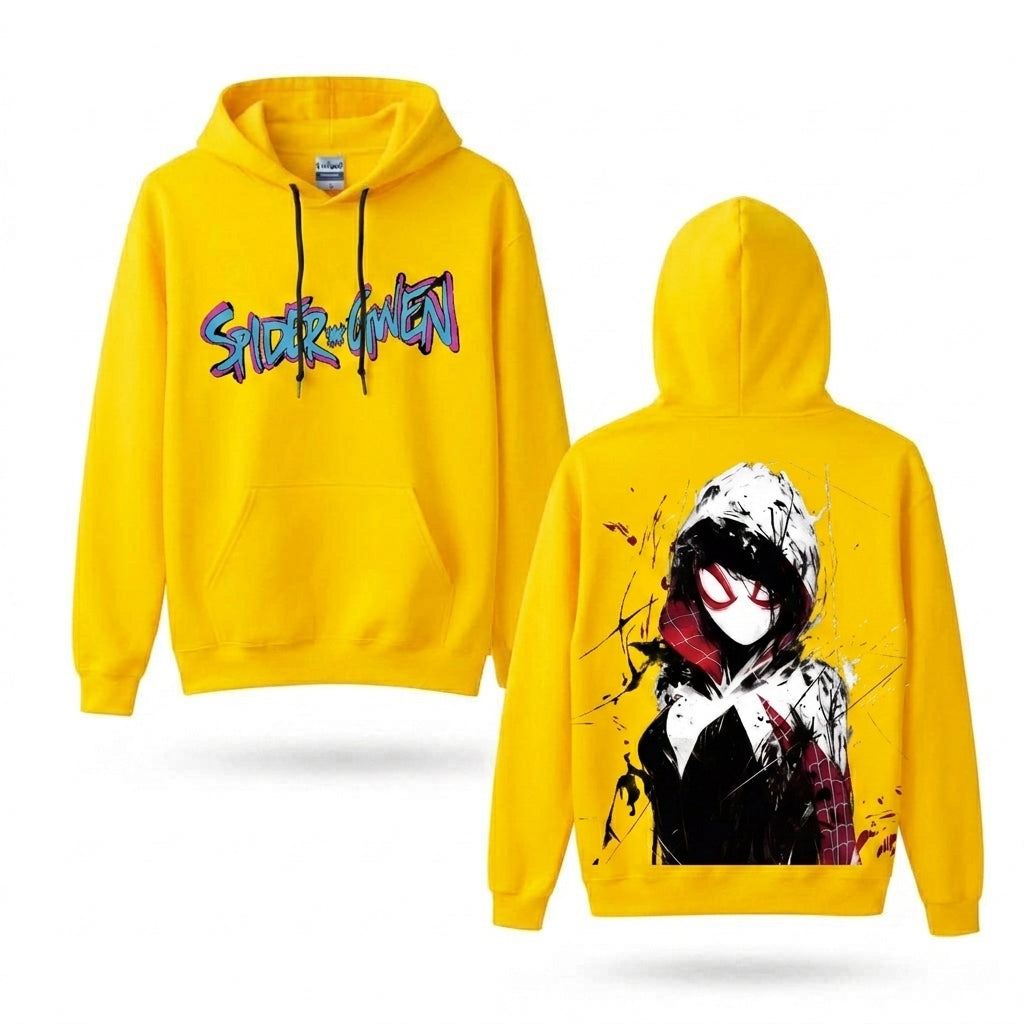 Hooded Web Heroine Graffiti Front & Back Graphic Hoodie
