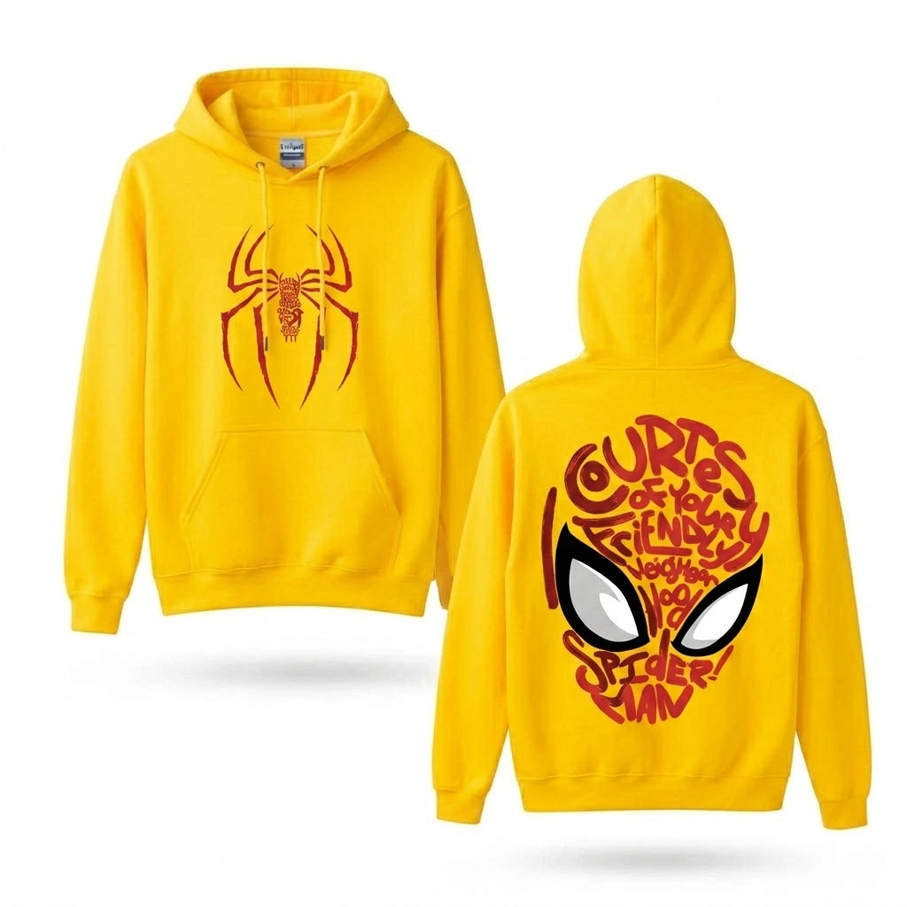 Red Web Symbol & Mask Graphic Hoodie