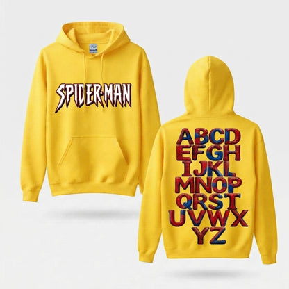 Webbed Alphabet Front & Back Graphic Hoodie