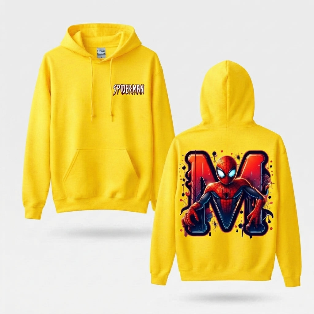 Masked Web Hero Letter M Front & Back Graphic Hoodie