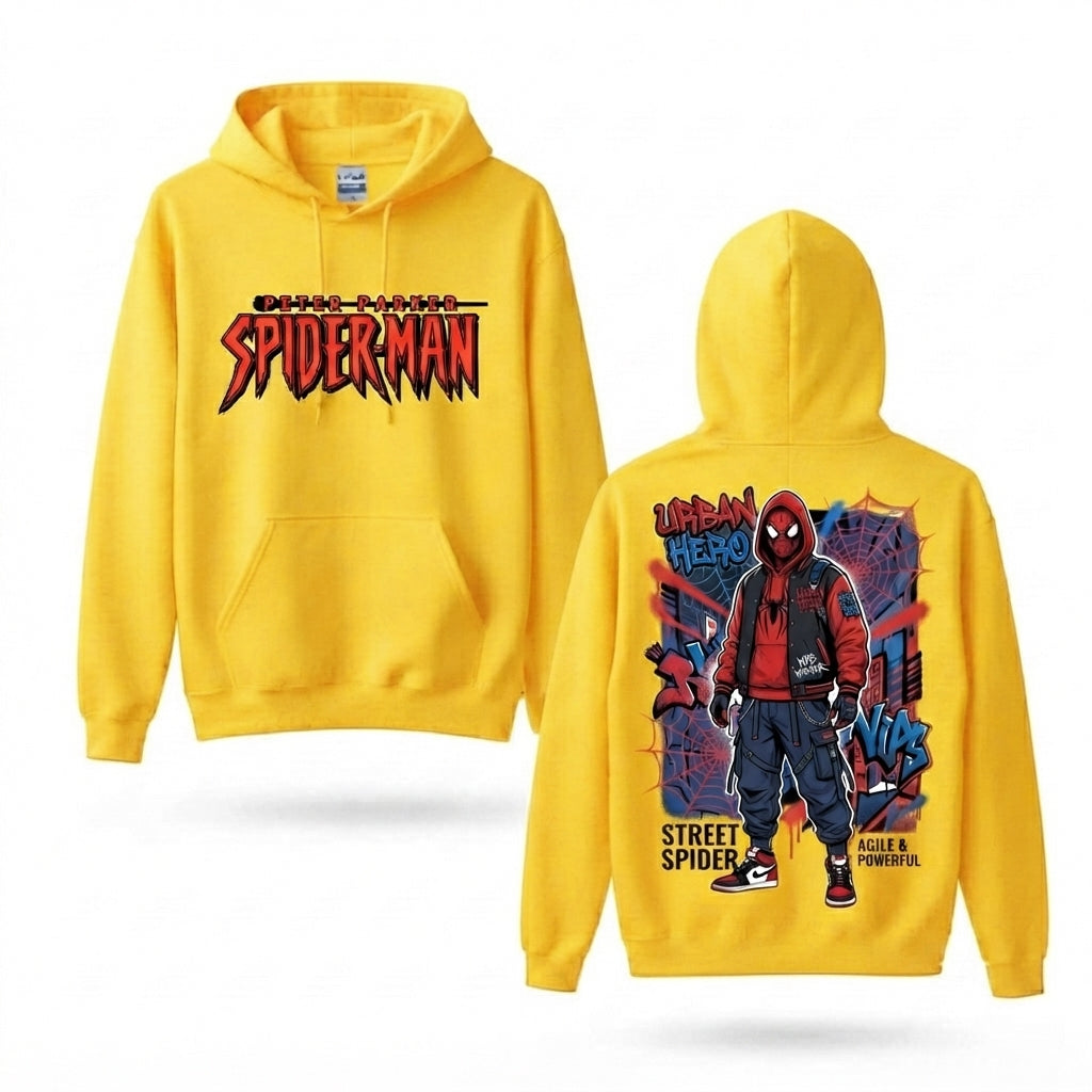 Urban Masked Web Hero Graffiti Graphic Hoodie