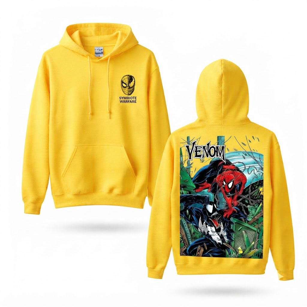 Masked Web Hero vs Dark Alien Rival Graphic Hoodie