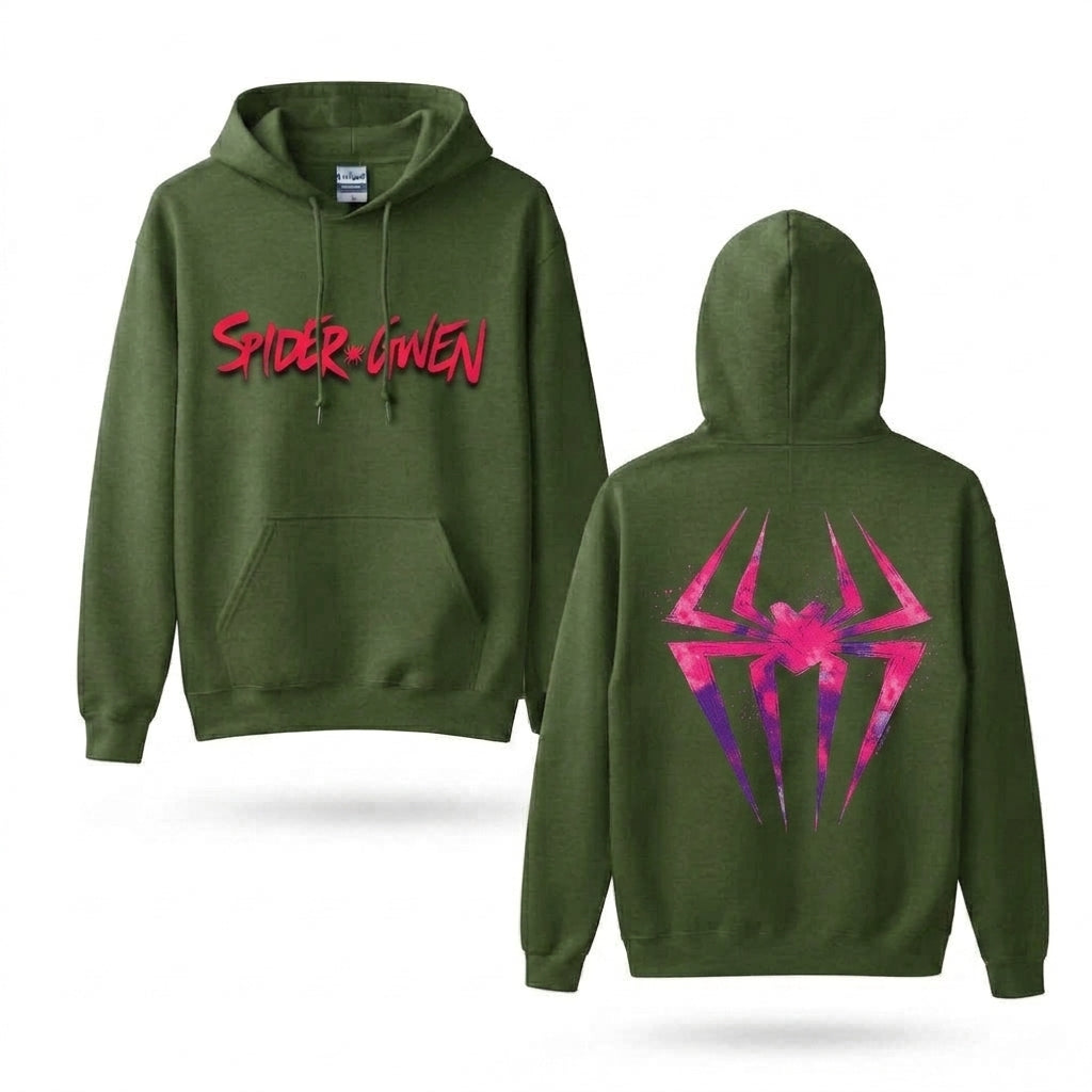 Pink Web Hero Symbol Front & Back Graphic Hoodie