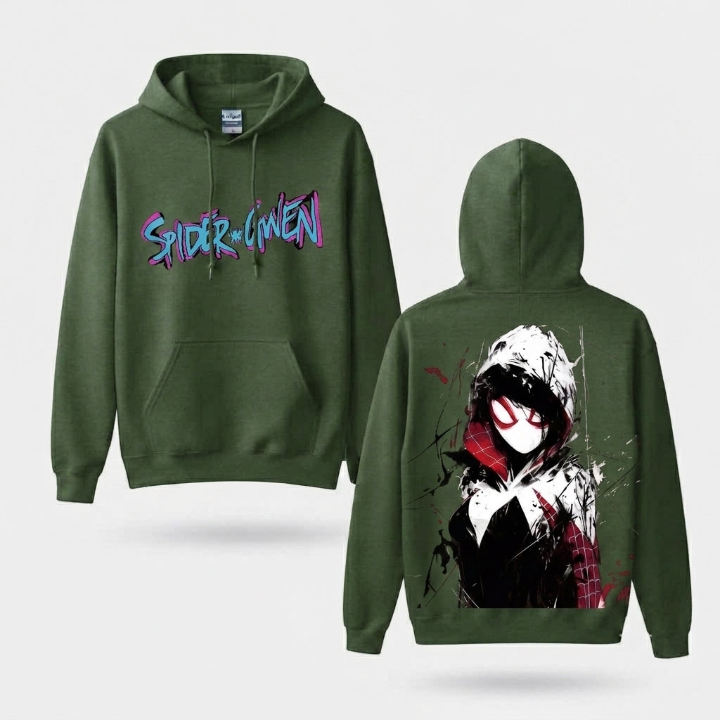 Hooded Web Heroine Graffiti Front & Back Graphic Hoodie