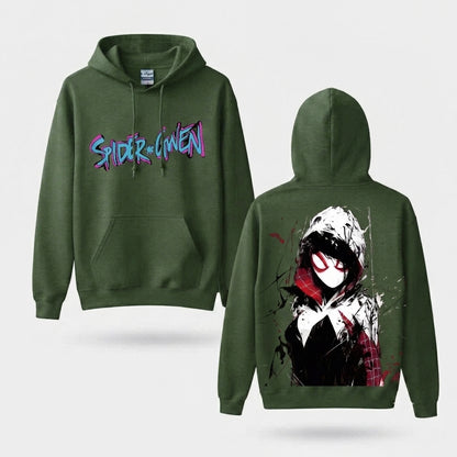 Hooded Web Heroine Graffiti Front & Back Graphic Hoodie