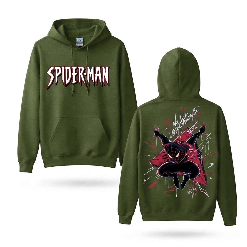 Masked Web Hero Graphic Hoodie – Front & Back Print