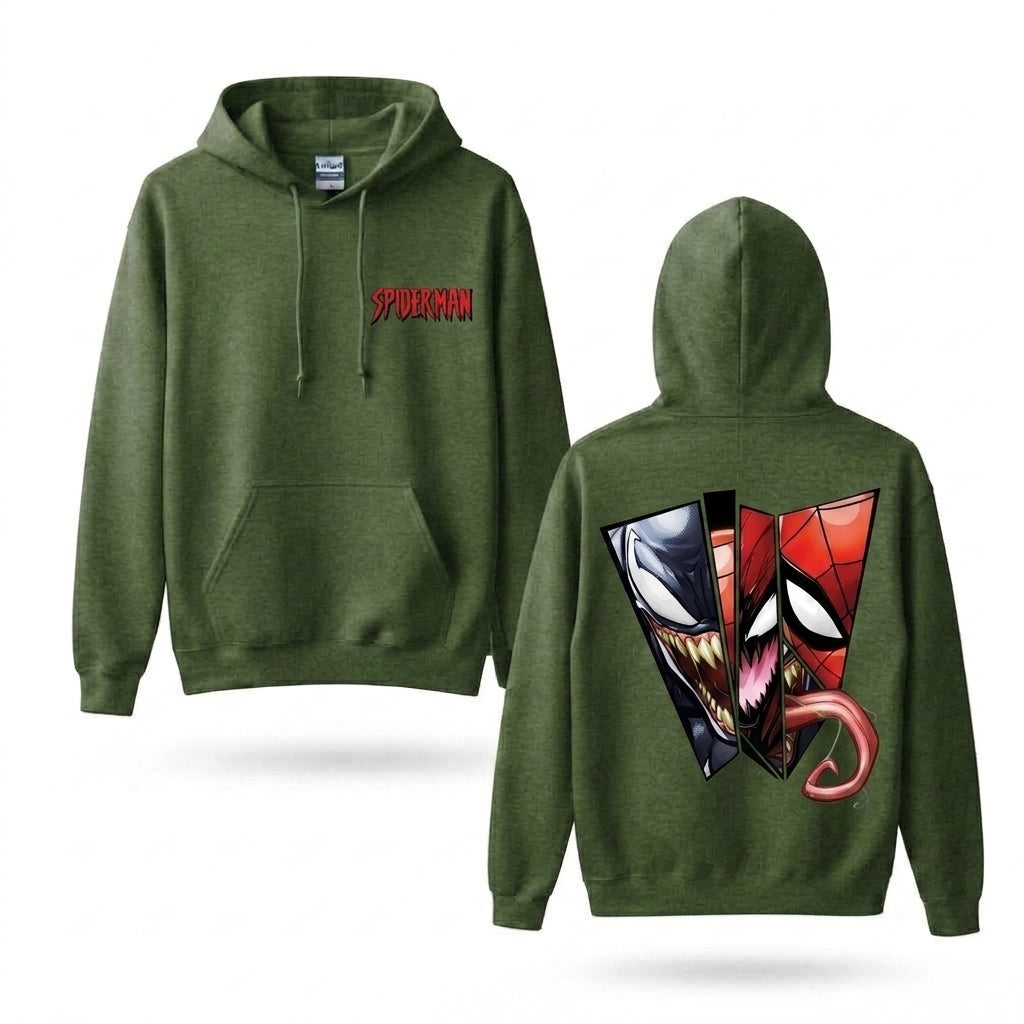 Masked Web Hero vs Alien Rival Graphic Hoodie