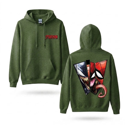 Masked Web Hero vs Alien Rival Graphic Hoodie