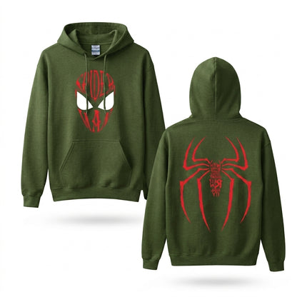 Red Spider Graphic Hoodie, Unisex Black Streetwear Pullover