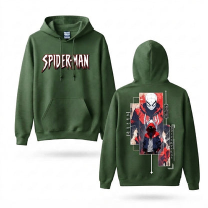 Masked Web Hero Collage Front & Back Graphic Hoodie