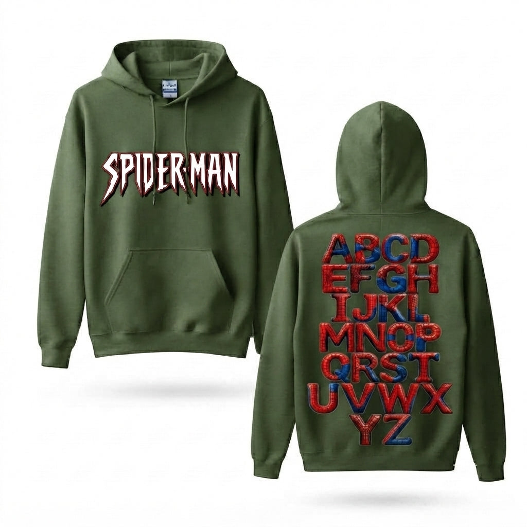 Webbed Alphabet Front & Back Graphic Hoodie