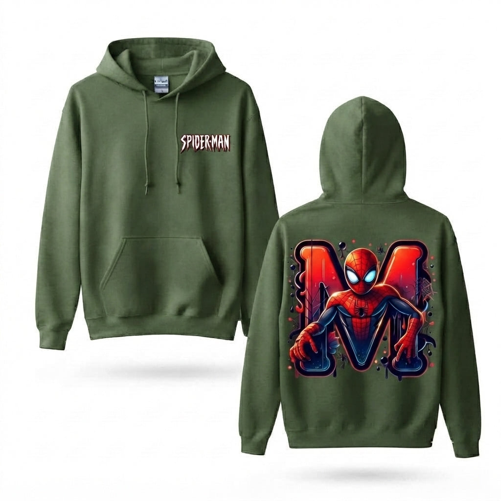 Masked Web Hero Letter M Front & Back Graphic Hoodie