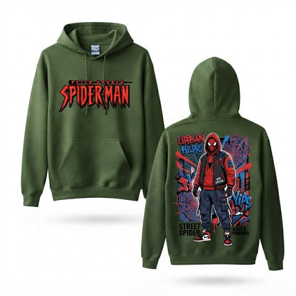 Urban Masked Web Hero Graffiti Graphic Hoodie