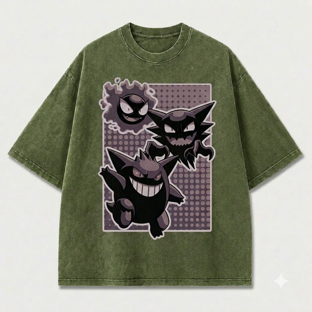 Ghost Trio Evolution Graphic Print Oversized Tee