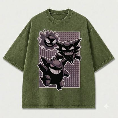 Ghost Trio Evolution Graphic Print Oversized Tee