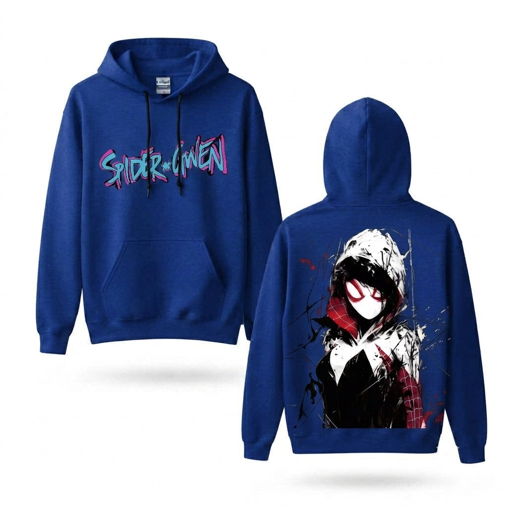 Hooded Web Heroine Graffiti Front & Back Graphic Hoodie
