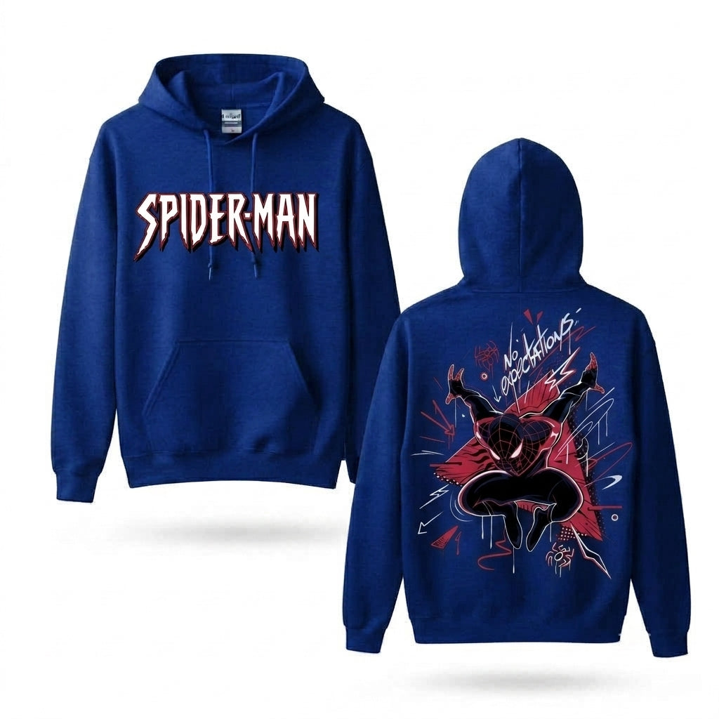 Masked Web Hero Graphic Hoodie – Front & Back Print