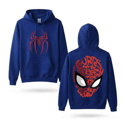 Red Web Symbol & Mask Graphic Hoodie