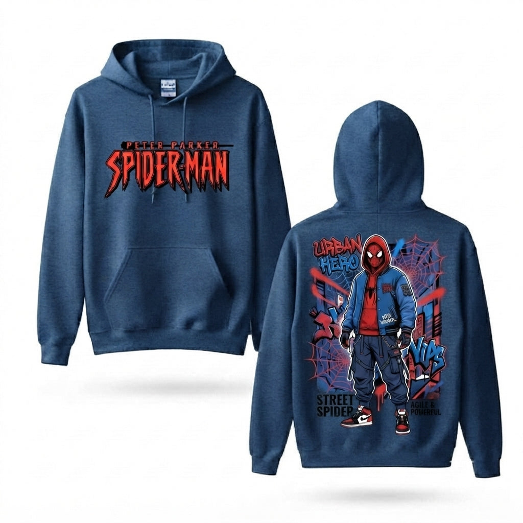 Urban Masked Web Hero Graffiti Graphic Hoodie