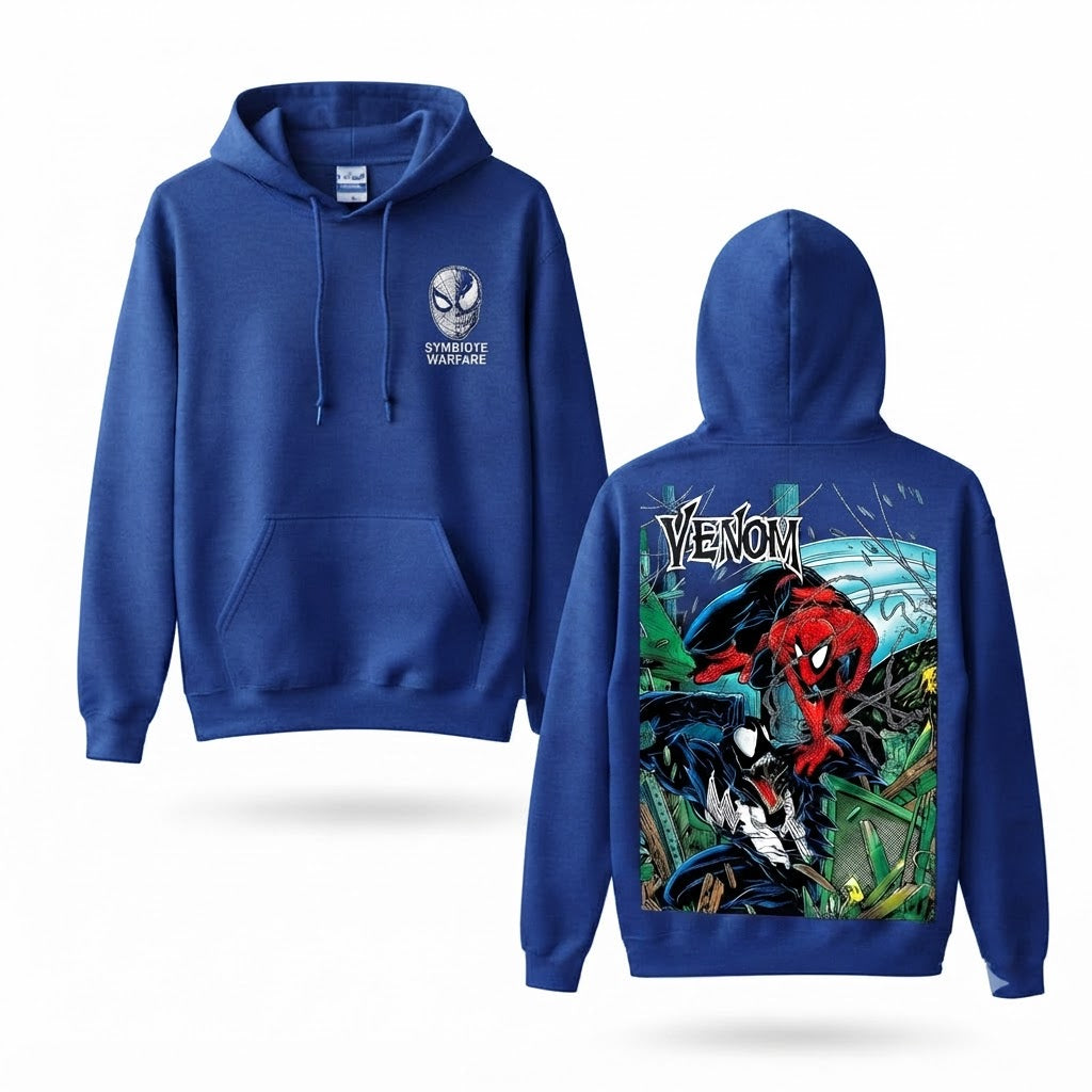Masked Web Hero vs Dark Alien Rival Graphic Hoodie