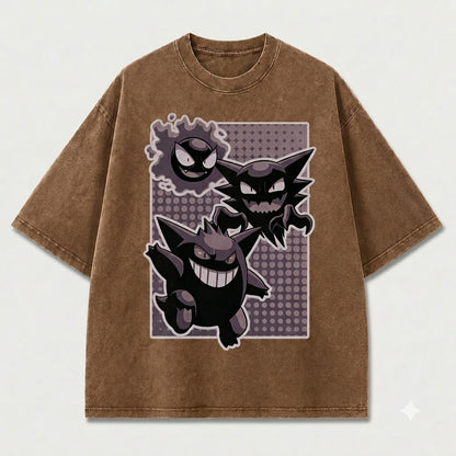 Ghost Trio Evolution Graphic Print Oversized Tee