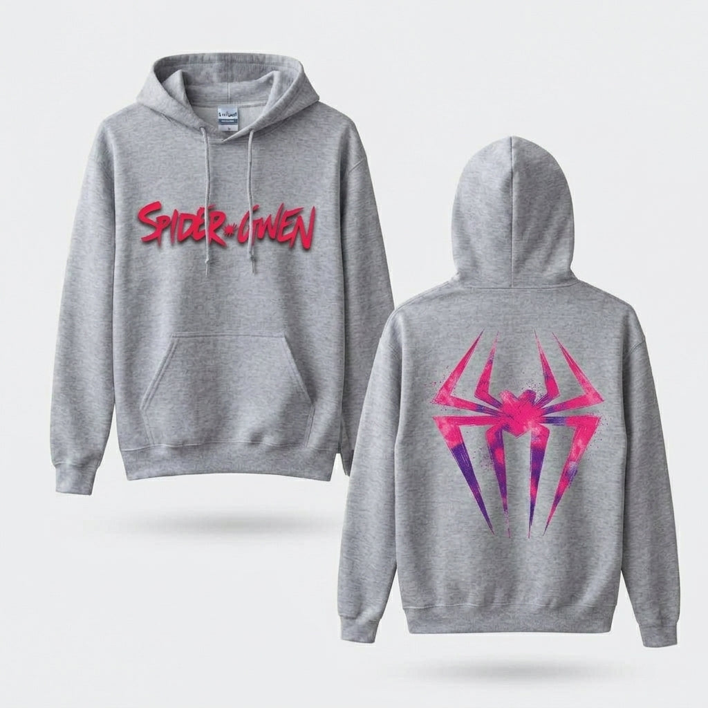 Pink Web Hero Symbol Front & Back Graphic Hoodie