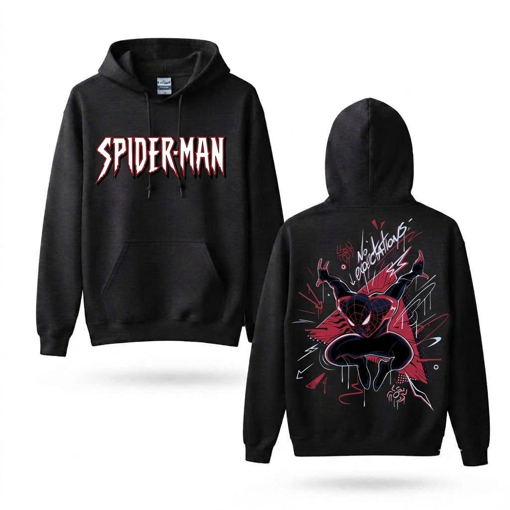 Masked Web Hero Graphic Hoodie – Front & Back Print