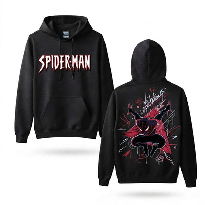 Masked Web Hero Graphic Hoodie – Front & Back Print