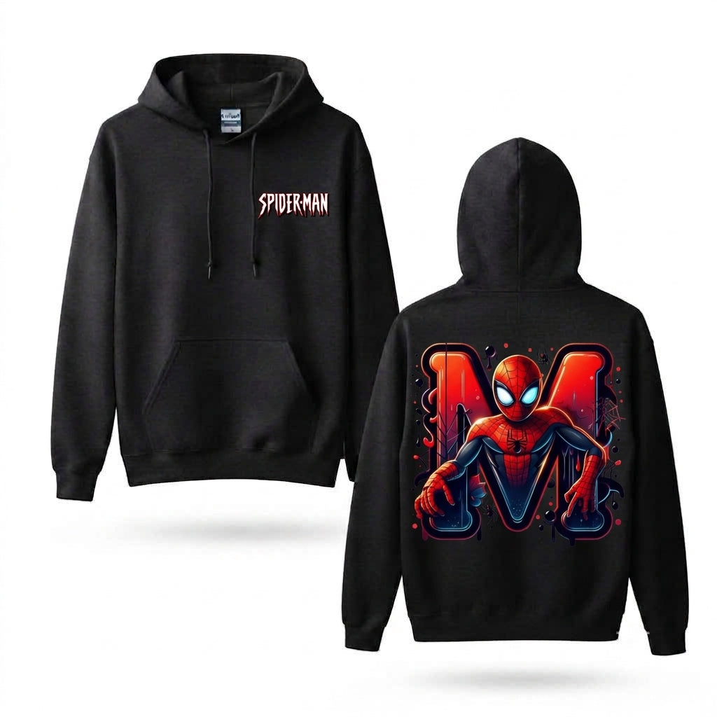 Masked Web Hero Letter M Front & Back Graphic Hoodie