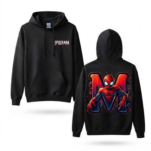 Masked Web Hero Letter M Front & Back Graphic Hoodie