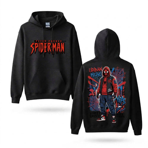 Urban Masked Web Hero Graffiti Graphic Hoodie