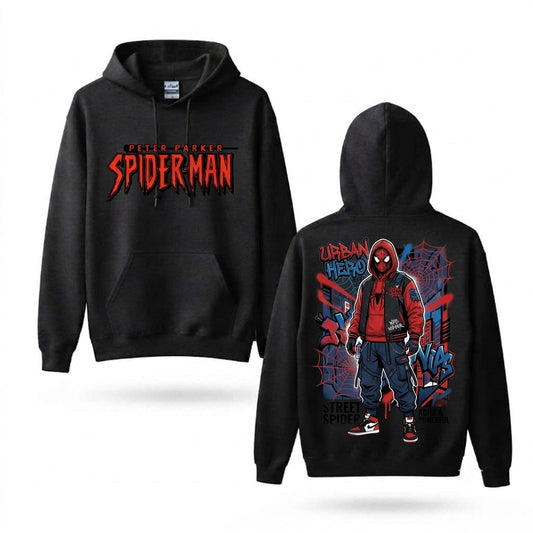 Urban Masked Web Hero Graffiti Graphic Hoodie