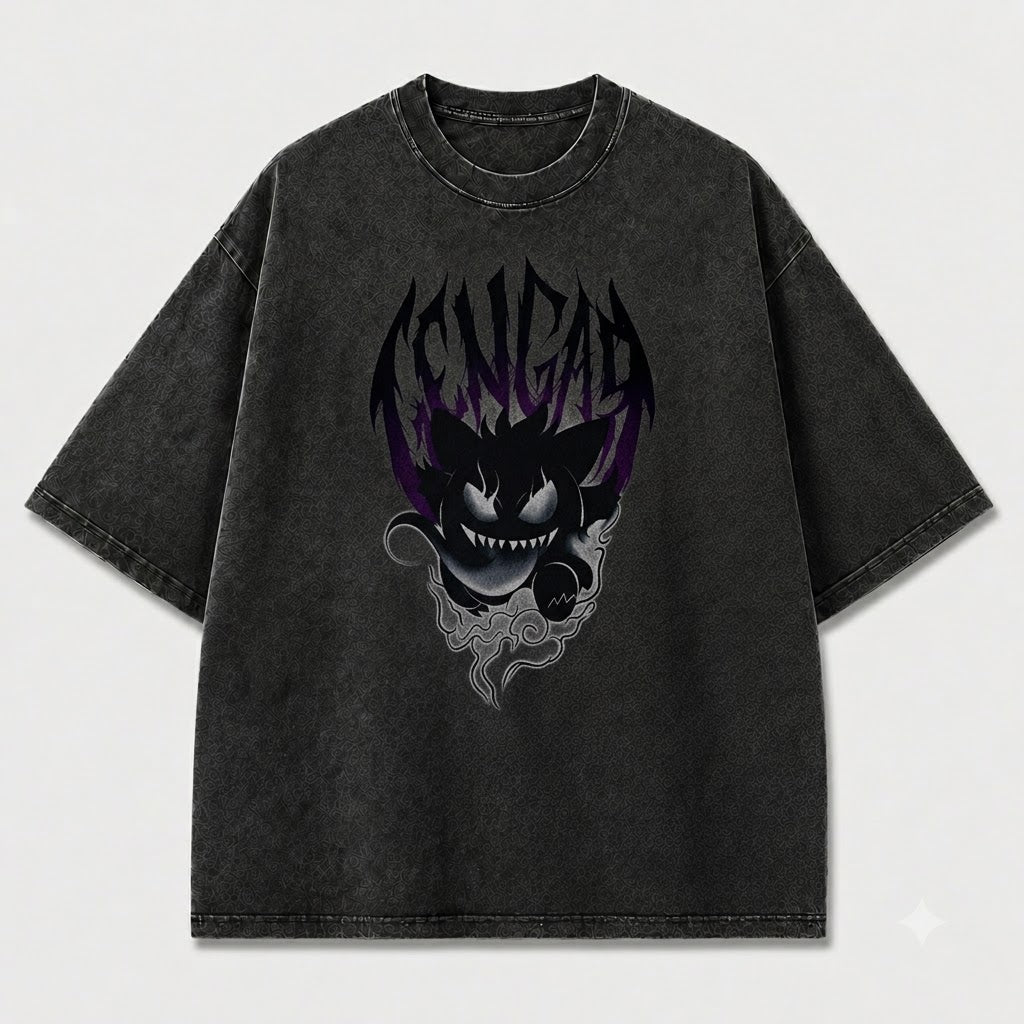Grinning Shadow Beast Graphic Print Oversized Tee