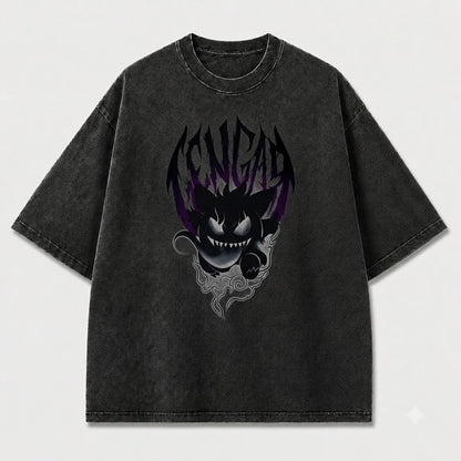 Grinning Shadow Beast Graphic Print Oversized Tee