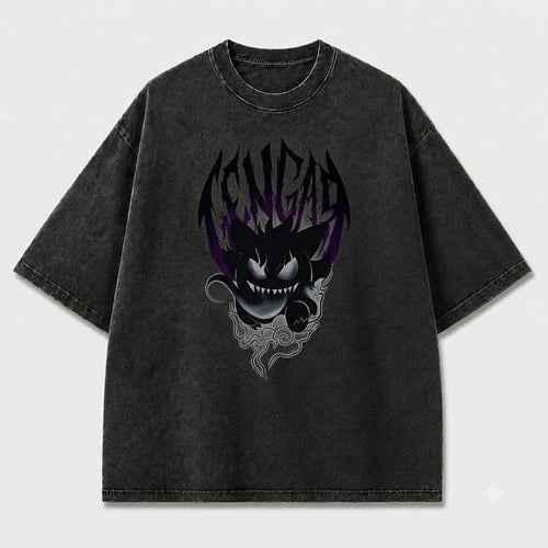 Grinning Shadow Beast Graphic Print Oversized Tee