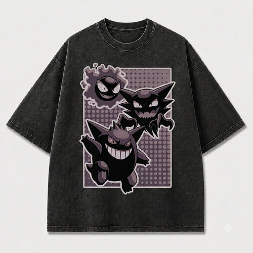 Ghost Trio Evolution Graphic Print Oversized Tee