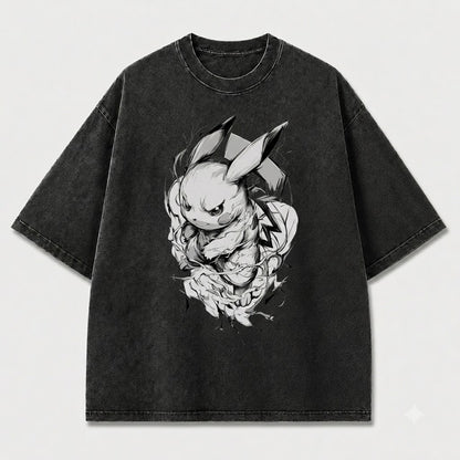Electric Rodent Creature Sketch Graphic Print Oversized Tee