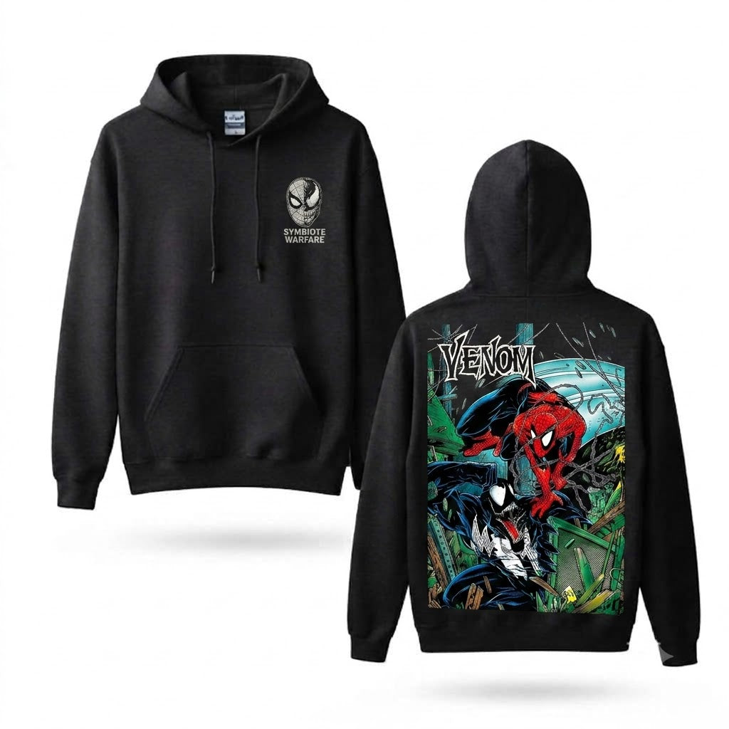 Masked Web Hero vs Dark Alien Rival Graphic Hoodie