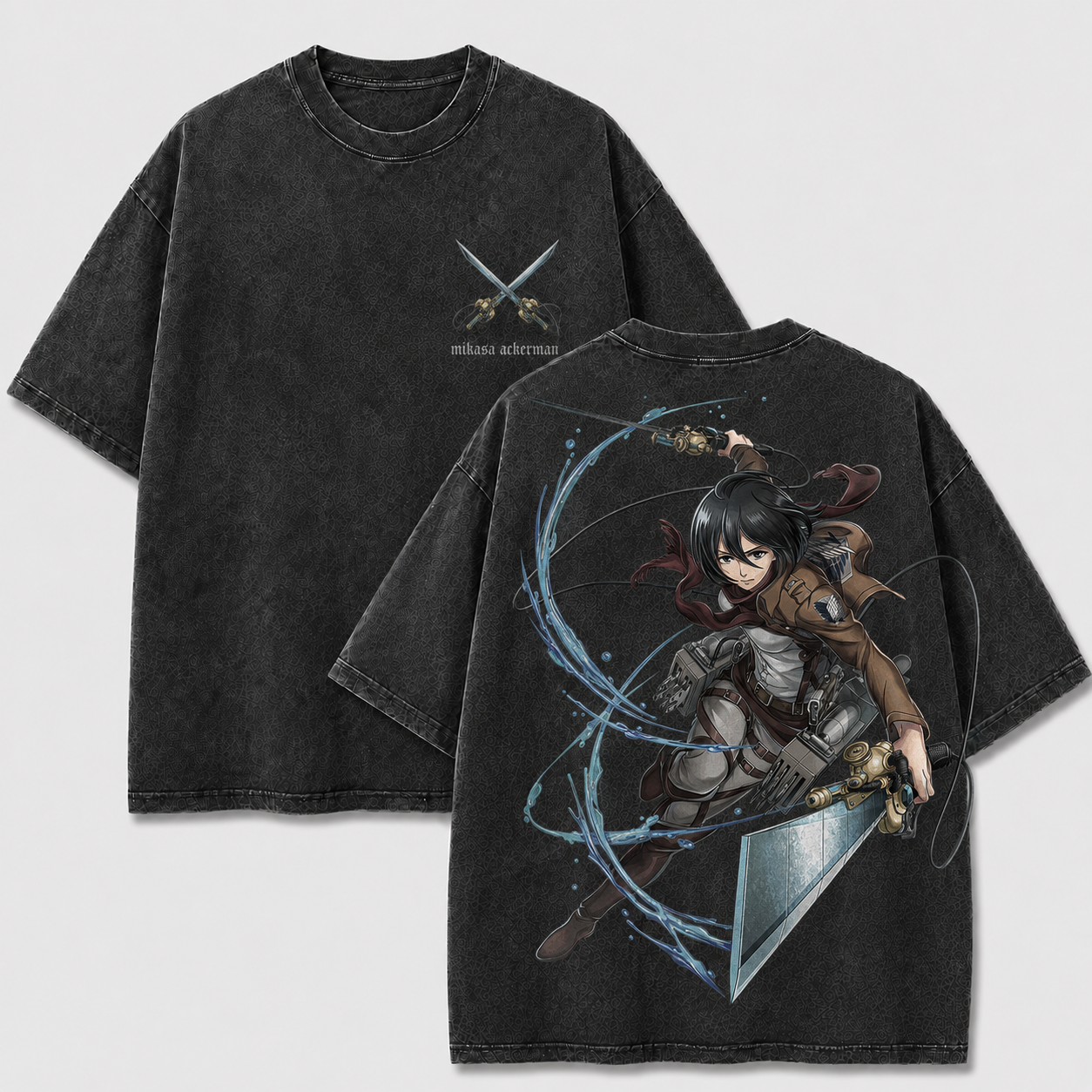 Aerial Dual Blade Scout Warrior Vintage Washed Graphic Tee