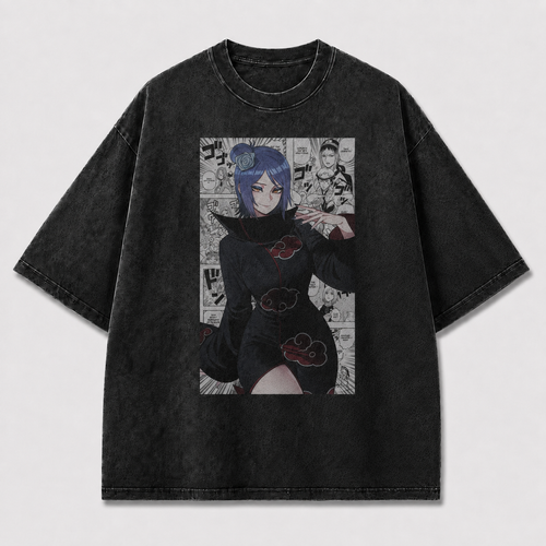 Oversized Streetwear Graphic Tee – Manga Panel Cloak Portrait Print